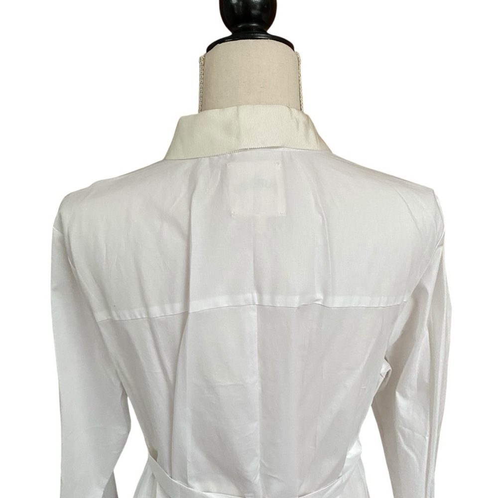 Dubgee by Whoopi NWT White Hi-Low Belted Shirt Dress Tunic XL Cotton - Picture 7 of 13